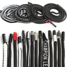 패션 후드끈 예쁜 후드팁 스트링 후드티 조임줄 트레이닝 팬츠 운동복 바지 허리끈 츄리닝 조임끈, D. 검흰3줄, 1개