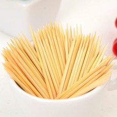枕頭山 環保竹製牙籤 餐飲家用雙頭竹籤 80個裝, 1套