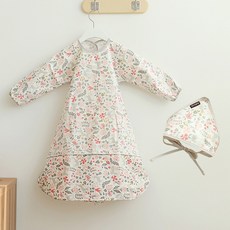 베이비클로 자기주도 이유식 식탁일체형 방수 턱받이+두건 세트, 1개, 긴팔형,지퍼형,핑크밤비, 1개