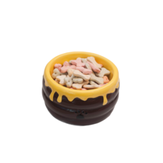 熊星吉蜂蜜罐陶瓷碗 護頸碗 寵物碗 飼料碗, 沉穩棕, 1個