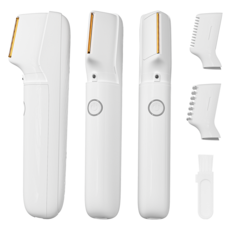 Gaayou 모근제거기 바디트리머 남성 브라질리언 제모기 V형 세로구조 1mm & 3mm 초정밀 길이 조절 가능 IPX6 방수 부드러운 전기 면도기 남녀 겸용, 화이트, MG0230, 전기면도기