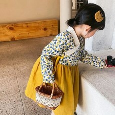 입기편한 원피스형 여아 꽃무늬 한복 유아 어린이 편한한복 한복세트