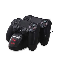 適用於 PS4 雙手把充電座 - USB充電 燈號顯示, 1個, PS4手把充電座(有燈號), 黑色, TP4-1781