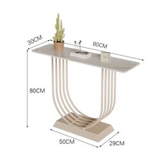 골드 복도콘솔 북유럽 대리석 장식장 선반 협탁 슬림, A. 스노우 마운틴 슬레이트 옐로우 베이스 길이 80c