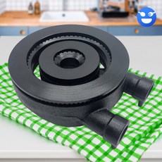 시그마버너 업소용 화구 가스렌지 주물버너 간택기, LPG, 2열 + 파이프 115mm2개