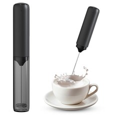 휴대용 여행용 거품기 케이스 미니 포함 - 충전식 휴대용 우유 거품기 커버 포함 - 커피 믹서 완드 - 위스킹 도구 전기 거품기 - 커피 젓는 전기 수염 - 음료 믹서 핸드헬드, 보호 커버가 있는 블랙
