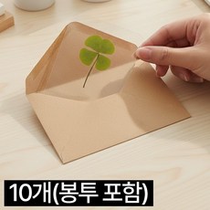 디심플 행운 네잎클로버 코팅 카드 봉투 포함, 10개