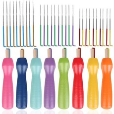 바늘 펠팅 도구 38개 3가지 크기의 펠트 바늘36 게이지 38 40 게이지이 포함된 용품 펠팅용 컬러 나무 손잡이 홀더, 바늘 펠팅 도구 38개 3가지 크기의 펠트 바늘36 게