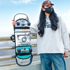 스케이트보드 롱보드 멀티백 백 대용량 숄더백 백팩, A. 심포니 실버