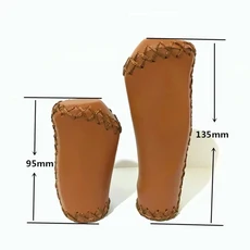 접이식 자전거 핸들 바 22.2mm 구경 커버 가죽 수 놓은 그립 산악 시프트, 02 LS-Brown, 1개