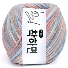 착하면 45g 뜨개실 얀월드 얀메이크, 1개, 175. 핑크블루믹스 45g