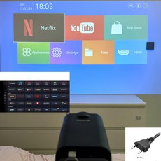HY300 미니 빔프로젝터 한국형변환코드 휴대용 캠핑용 프로젝터 가정용, E. Ultra Clear a 해외 버전 홍콩, 울트라 한국 러시아 유럽 태국 유럽