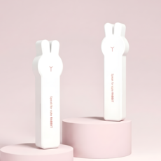 체리닷컴 휴대용 귀여운 곰돌이 토끼 수저통 케이스, 2개, 화이트 토끼