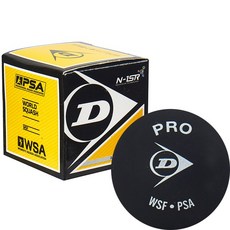 던롭 스쿼시 볼 시합구 2DOT 낱개, 블랙, 1개