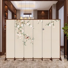 동양풍 병풍 인테리어 접이식 6M 나무 소나무 동양화 창틀 전통 목재 산수화, 34 4짝 부목 1.6m 폭 1.8m 높이, 1개