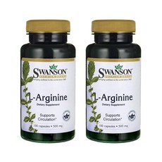 Swanson 斯旺森 左旋精胺酸膠囊 500mg, 100顆, 2罐