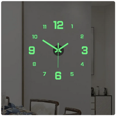3D야광 벽시계 아크릴 DIY 디지털 시계 스티커 음소거, 벽시계 diy용 레드 A1294 D