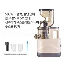 착즙기 녹즙기 독일산 스테인리스 스틸 주서 가정용 잔여물 주스 분리 전자동 및 상업용 주서기, 2_500W베이지대구경단일망, 단일 모델