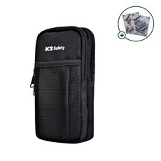 K2 베이직 파우치 등산가방 핸드폰 담배 수납 배낭 구매시 제습제 증정, 블랙, 1세트