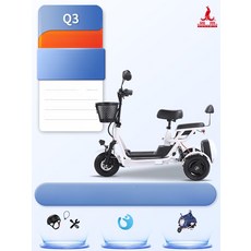 2인용 3륜 삼륜 마트 노인 전기자전거 근거리 어르신 프라임 자전거 전기오토바이 등원용, 2인승 48V 20A + 800W 50km, 48V