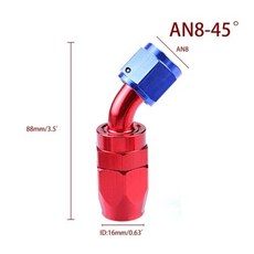 커플러 피팅 회전 가능 연료 호스 AN 호스 재사용 0/45/90/180 AN4/6/8/10/12 어댑터 엔드 알루미늄 오일 도, 1개