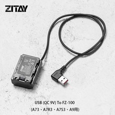 希鐵 ZITAY USB 轉 FZ100 假電池 FZ-100, 1個, A73A74系列(垂直USB頭)
