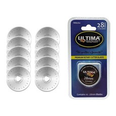 [ 1246945 ] Ultima 28mm 회전식 커터 블레이드 - 팩당 10개 피스카 올파 마르텔리 및 트루컷 포함 대부분의 커터에 적합 퀼팅 원단 가죽 등 자를 수 있, 1개