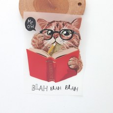 3D열전사지) 책보는 고양이-206번(97206), 1개