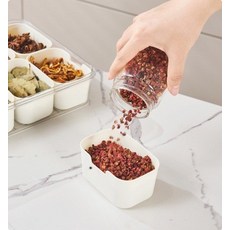 DFMEI 調料保鮮塑料廚房密封盒香料收納盒食品級分格式透明雜糧佐料調味, 1個