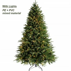 인조 크리스마스 트리 PE+PVC LED 조명 포함 고급 암호화 1.2m~3m 장식, 2.4M, 01 With Lights