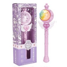聲光玩具C9A 棒棒糖弦月造型閃光兒童音樂發光玩具 仙女棒 女孩生日禮物, 1個, 魔法棒（紫色）開窗彩盒
