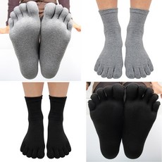 싹스몰 여성용 면100 순면 중목 발가락양말 5켤레 국산 항균 무좀 양말