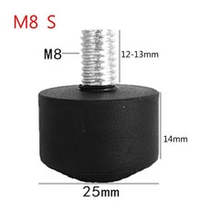 삼각대 모노포드 38 인치 14 M8 키트용 범용 미끄럼 방지 고무 발 패드 스파이크 액세서리, 04 2-S