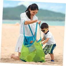 해변 모래놀이 메쉬백 장난감 수납 휴대용 비치 토이백 여름휴가 야외활동, 상세페이지 참조