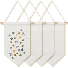 Boao 보헤미안 교실 장식 벽걸이 장식 벽 디스플레이 배너 4개 초등학교 벽 아트 배너 선생님 선물 (50.9 x 29.9cm(20.9 x 11.8인치) 화이트), 20.9 x 11.8 Inches, 화이트