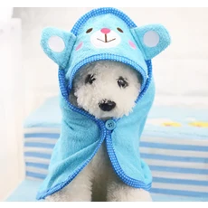 플린트 6 색 애완 동물 강아지 수건 부드러운 건조 목욕 개 고양이 후드 슈퍼 흡수성 가운 청소 필요한 공급