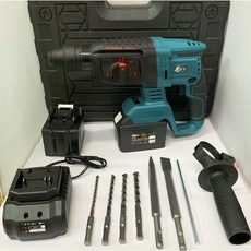 JD 鋰電無刷電錘 JJ(牧田款) 21V 6.0AH 9.0AH 全配鑽頭組 / 工業級無刷鋰電電鎚 衝擊鑽電鎚電鎬電鑽三功能, 1個, JJ無刷電鎚綠 9.0AH雙電 全配塑盒