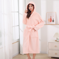 이스쳐 부드러운 물기흡수 후드 샤워가운, 핑크, 1개