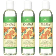 브레타나 위치 헤이즐 페이스 & 바디 토너 제라늄 로즈 힙 시드&알로에, 259ml, 3개