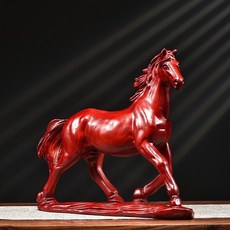 花梨木 紅花梨木 馬到成功 整木精雕擺件, 如圖所示, 1個