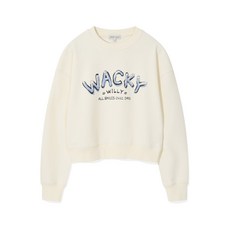 와키윌리 WACKY WILLY 우먼스 타이포 그래픽 크롭 맨투맨 크림