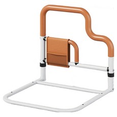 台灣出貨 24h 床邊扶手 四檔調節 起床助力器 老人床邊扶手 床邊護欄 安全扶手 床邊架 起床輔助器 床圍 床護欄, 1個, 【橙色加粗加厚】U型四檔調節