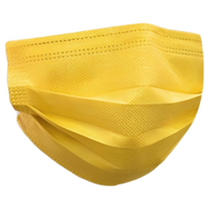 JOEKI 韓款蝶形V臉口罩 成人拋棄式防護口罩, 三層嫩姜黃, 1個, 50片