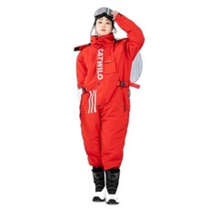 남녀공용 영하 배달방한복 라이딩 점프슈트 스키복 방한 방수 작업복 보드복 레드