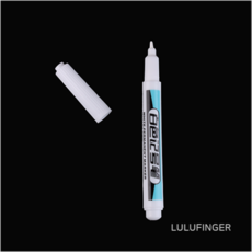 [룰루핑거] 페인트 마카펜 1mm 화이트, 없음