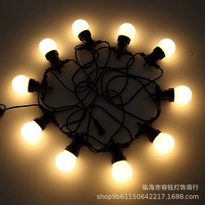 戶外防水露營燈串 G50球泡燈 太陽能氛圍燈 花園庭院節日裝飾燈, 1個, 暖光+乳白殼,高壓款220v 5米10燈（可串聯1