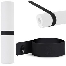 63.5cm(25인치) 요가 매트 스트랩 | 휴대용 및 보관용 슬랩 밴드 홀더 | 롤 스크런치 요가 필수 액세서리 블랙.