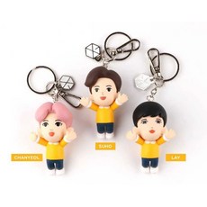 EXO 明星人偶鑰匙圈 - 偶像周邊商品, 黃色, EXO 官方公仔鑰匙圈 (Chanyeol 燦烈)內附小卡