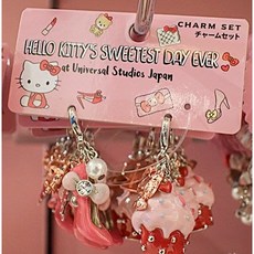 Hello Kitty 日本環球影城限定 吊飾 高跟鞋 小蛋糕 造型吊飾組, 1個