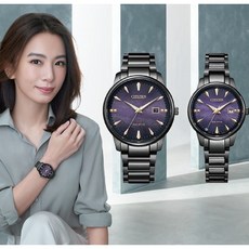 CITIZEN 星辰 紫夜星河 光動能情侶手錶 對錶 年終送禮推薦 BM7595-89X EW2595-81X